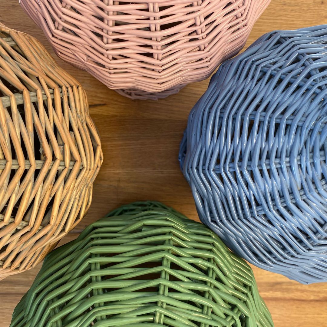 Lampenfuß "Rattan" grün