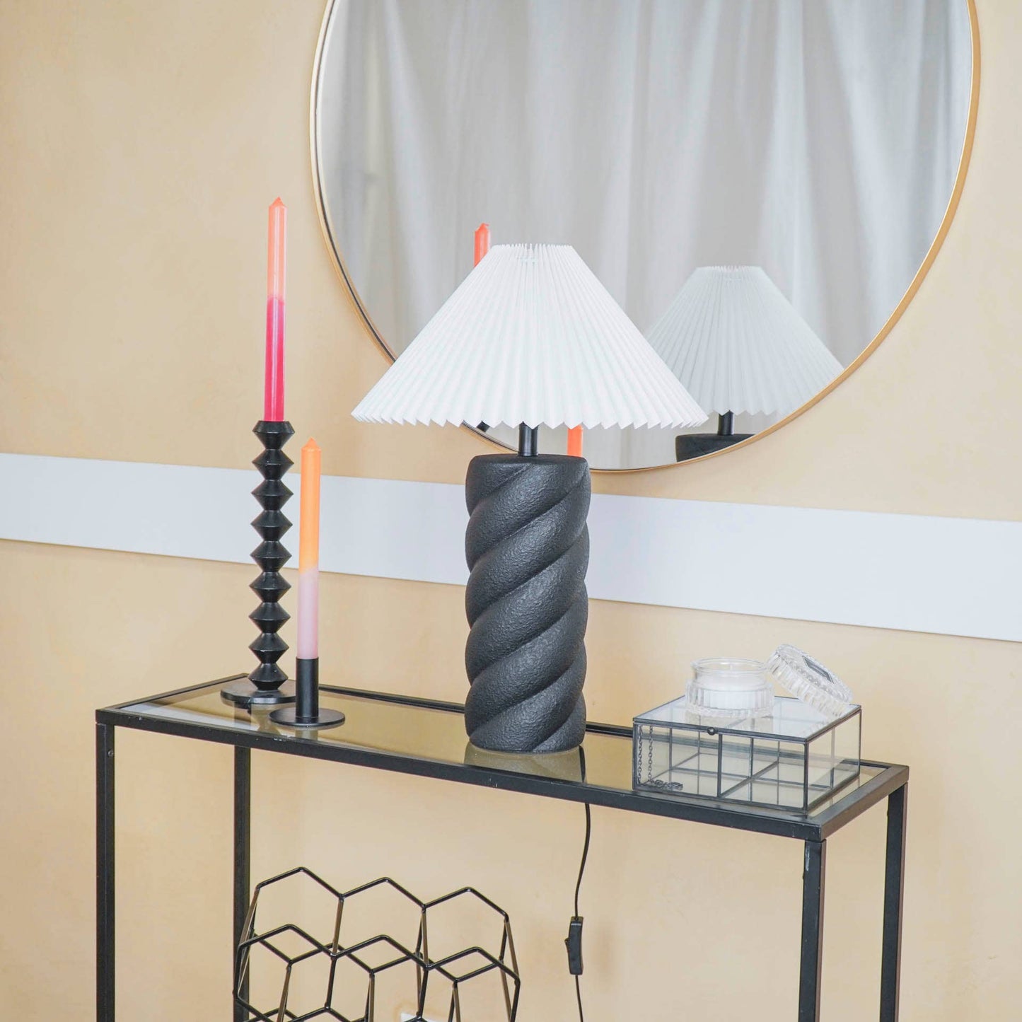 Lampenfuß "Twisted Candy" Schwarz